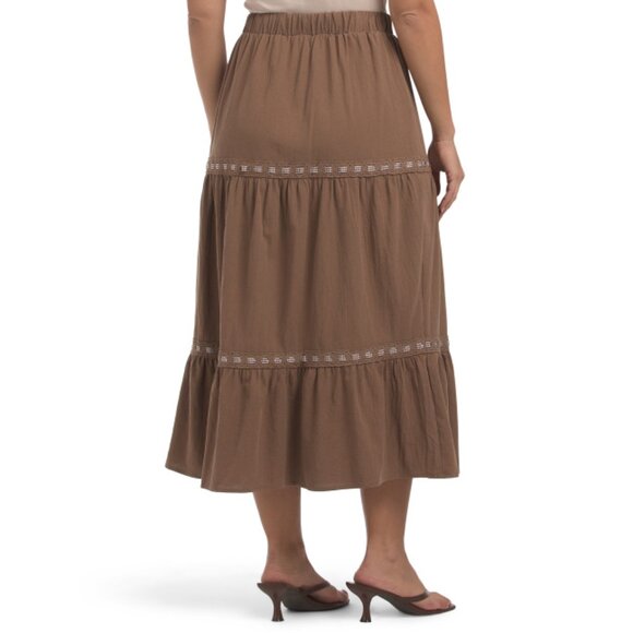 SUNDAY EDITION mocha Tiered Maxi Skirt - Picture 2 of 2